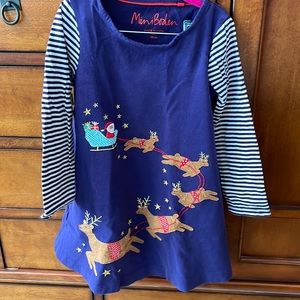 Mini Boden Santa and reindeer tunic 5-6Y